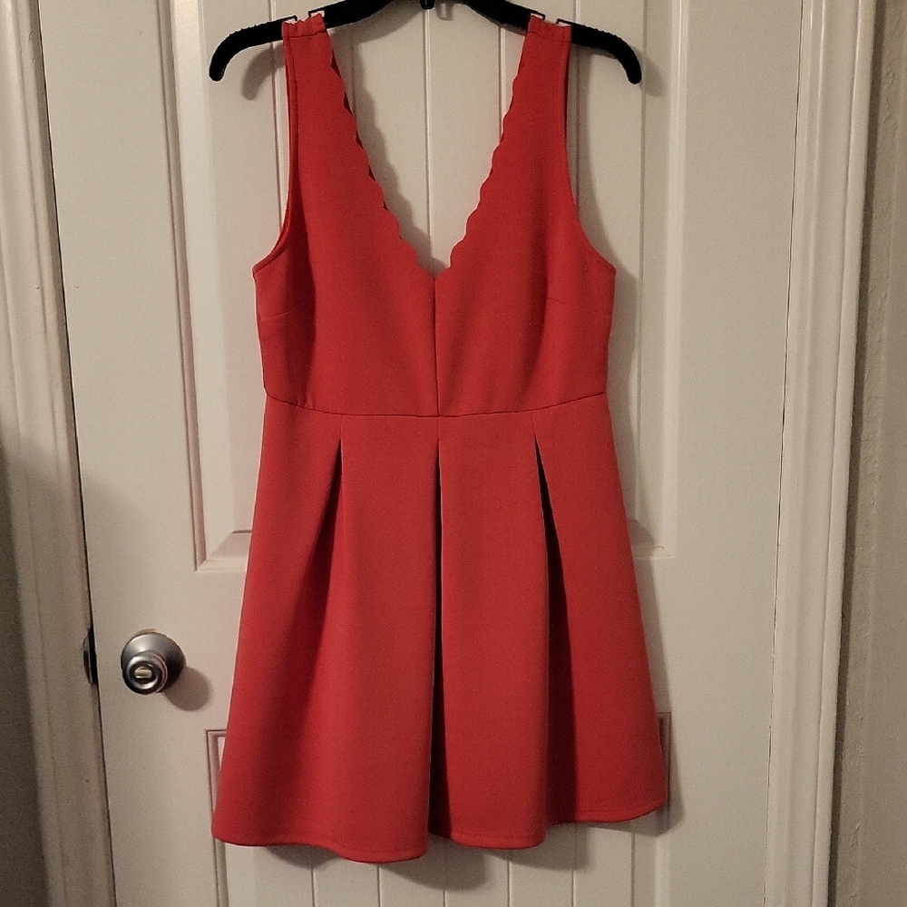 Coral Forever 21 A-Line Mini Dress